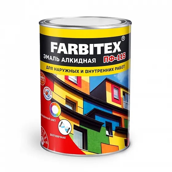 Эмаль FARBITEX ПФ-115 алкидная Шоколадная 800г 