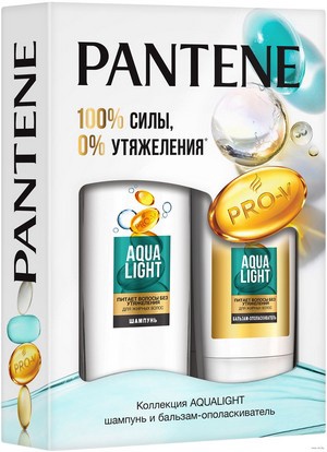 ПН PANTENE Легкий питательн шампунь 250мл + Легкий питат и укрепл бальзам-опол Aqua Light 200мл