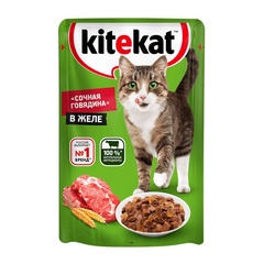 Корм Kitekat "Говядина в желе" 85 гр.