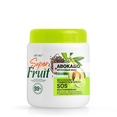 Маска-бальзам для волос SuperFRUIT АВОКАДО+фруктовый микс ГЛАДКОСТЬ и БЛЕСК SOS-восстановление. 0.45 л. 