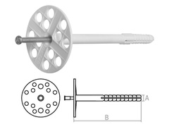 Дюбель для теплоизоляции с металлическим гвоздем STARFIX 10х300 мм 400 шт арт. SMW3-61368-400