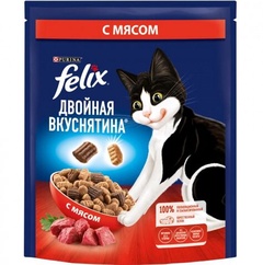 Корм для кошек FELIX Двойная вкуснятина с мясом 0,2л.