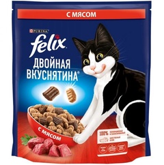 Корм для кошек FELIX Двойная вкуснятина с мясом 600г 